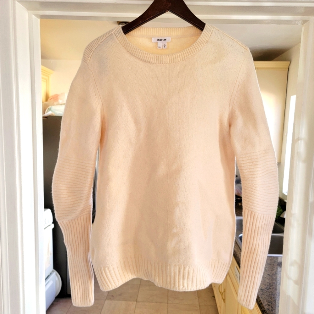 Helmut Lang Wool 100% Cream Sweater - image 1